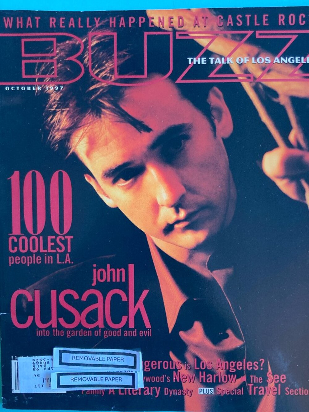 John Cusack Buzz The Talk of Los Angeles Magazine October 1997 Address Label
